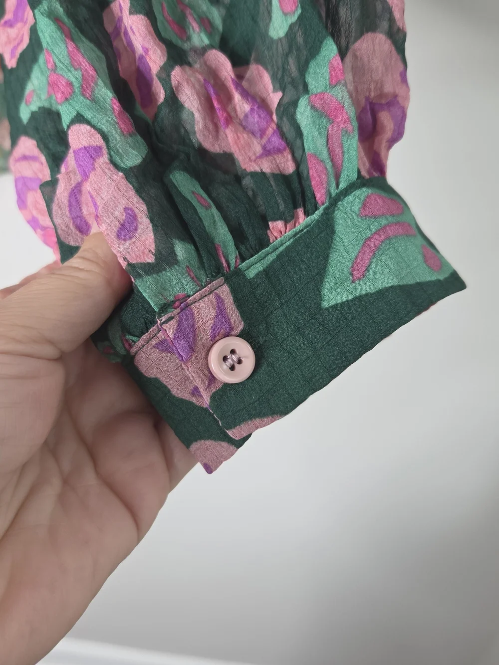 Jodiful Colorful Flower Pattern Button Up Blouse - Picture 8 of 9